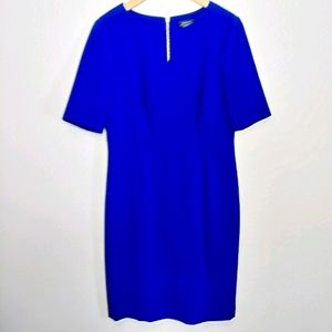 TAHARI Career Dress Blue Short Sleeved